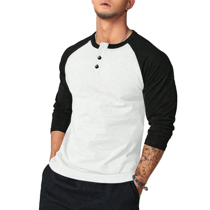 Herren Langarmshirt Vintage Stil Kontrastärmel Berlin