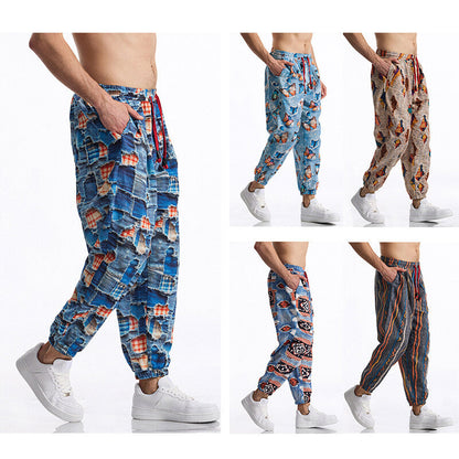 Herren Freizeithose Bequem Auffälliges Muster - BerlinGlamour