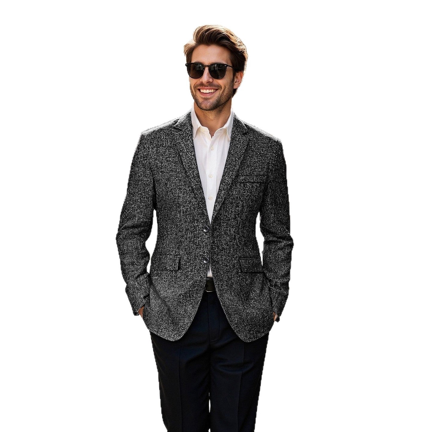 Herren Blazer Modisch Strukturiert Slim Fit