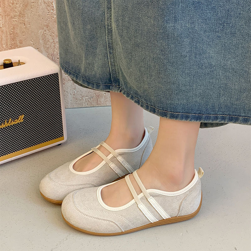 Damen Ballerinas Bequem Elastisch Warm