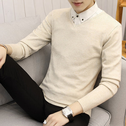 Herren Pullover V-Ausschnitt Eleganter Baumwolle Qualität
