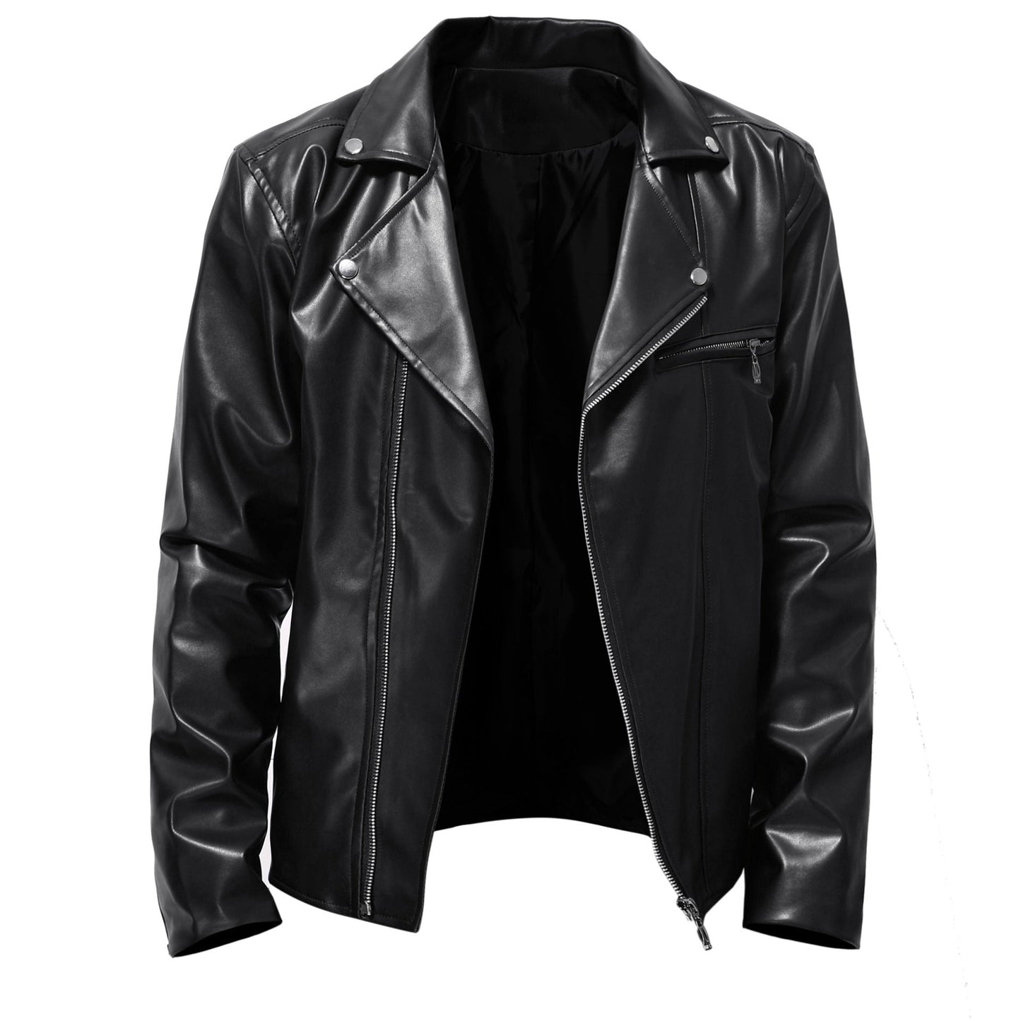 Herren Lederjacke Motorradjacke Schwarz Ledermantel Style - BerlinGlamour