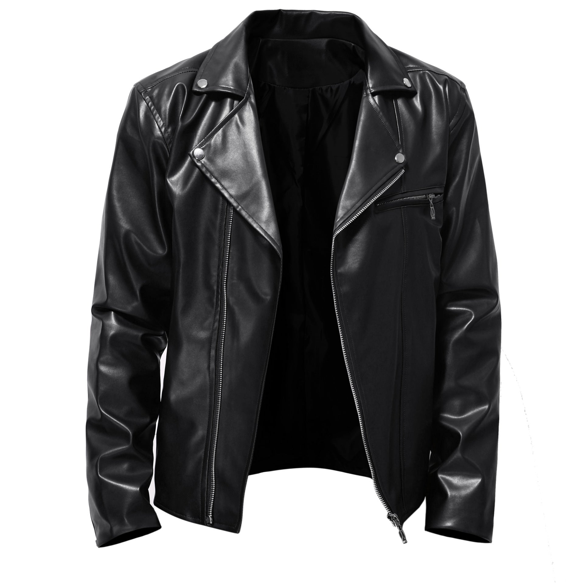 Herren Lederjacke Motorradjacke Schwarz Ledermantel Style - BerlinGlamour