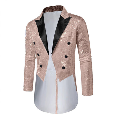 Abendblazer Herren Glitzer Effekt Schwarz Elegant