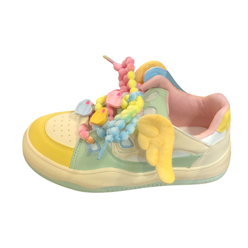 Damen Sneaker Mode Farbenfroh mit Applikationen