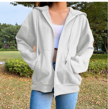 Bequeme Damen Kapuzenjacke Lässig Mit Taschen