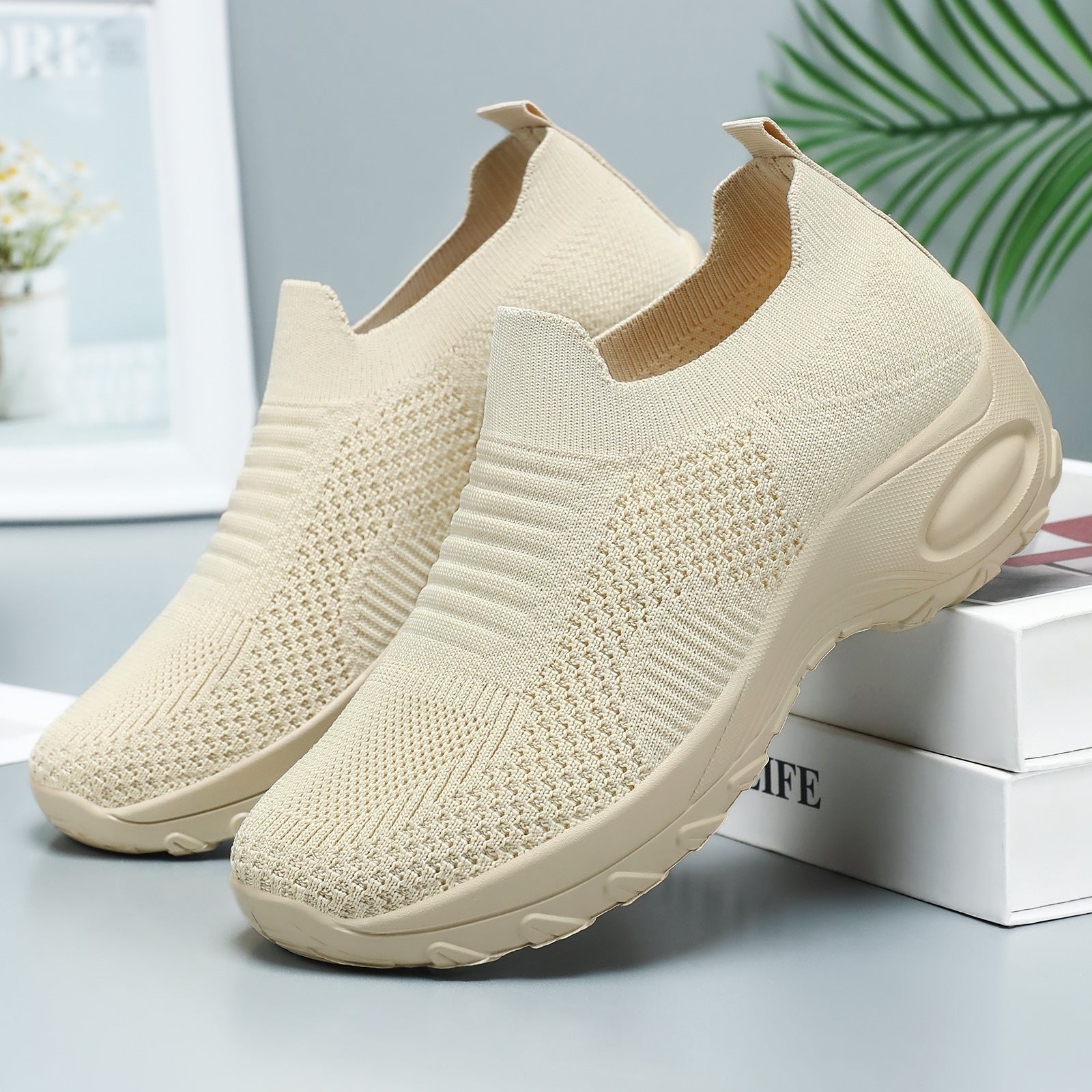 Damen Laufschuhe Bequem Atmungsaktiv Slip-On Elastisch - BerlinGlamour
