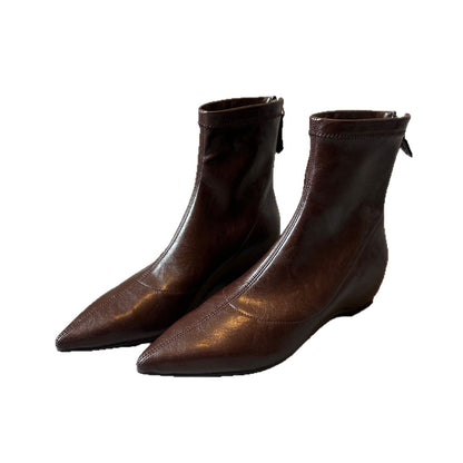Damen Stiefel Spitze Elegant Reißverschluss Schuhe