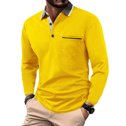 Herren Polohemd Modern Kragen Kontrastfarben Slimfit
