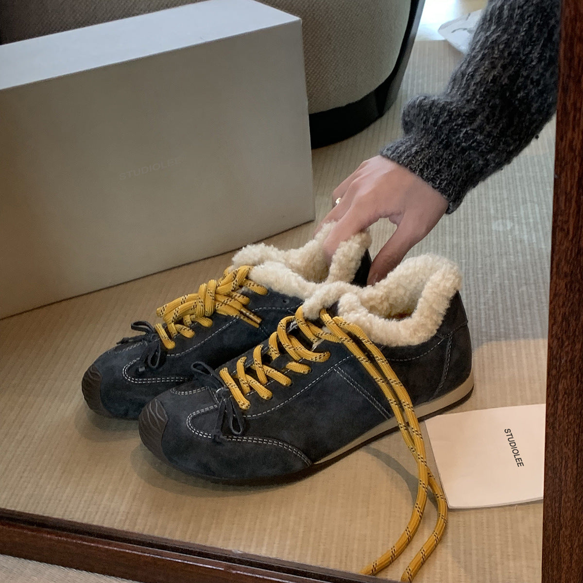Damen Winter-Sneaker Sportlich Warm mit Kunstfell