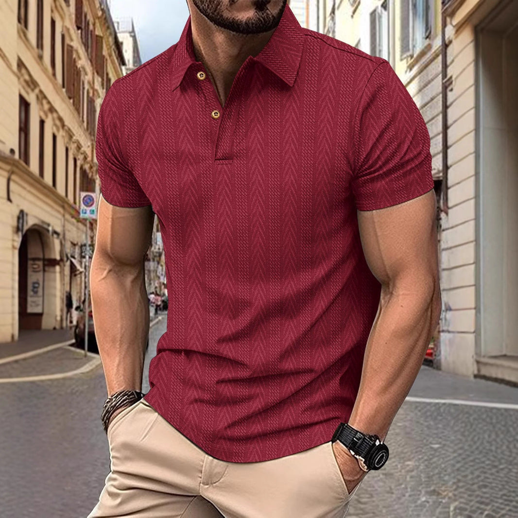 Herren Poloshirt Kurzarm Strukturiert Elegantes Design - BerlinGlamour
