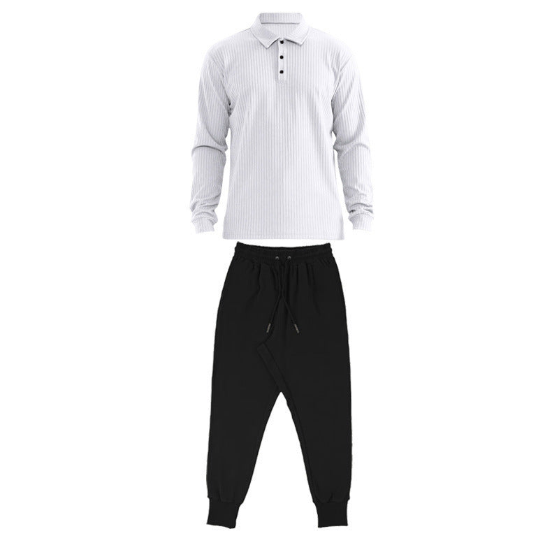 Herren Sportset Langarm Polo Jogginghose Komfort Set