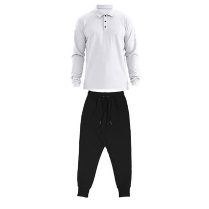 Herren Sportset Langarm Polo Jogginghose Komfort Set