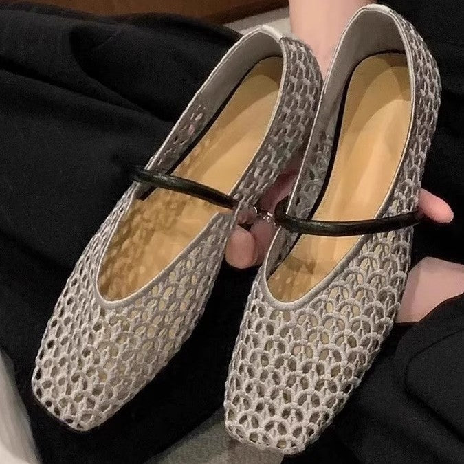 Damen Ballerinas Atmungsaktiv Netzdesign Modisch - BerlinGlamour