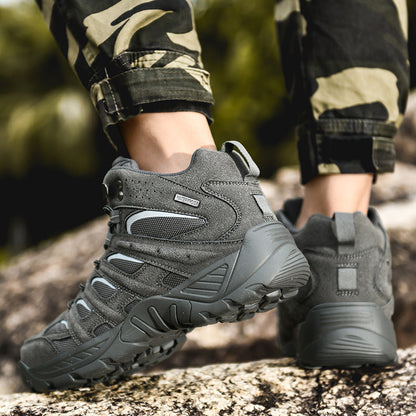 Damen Outdoor-Schnürboots wasserabweisend rutschfest Schwarz
