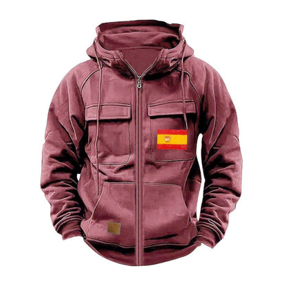 Herren Outdoorjacke Funktionstaschen Praktisch Reißverschluss