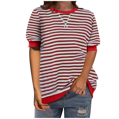 Damen Oberteil Streifenshirt Lässig Modern
