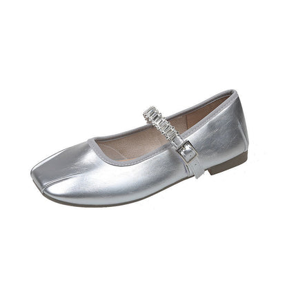 Damen Ballerinas Glitzer Riemen Elegant Schuhe
