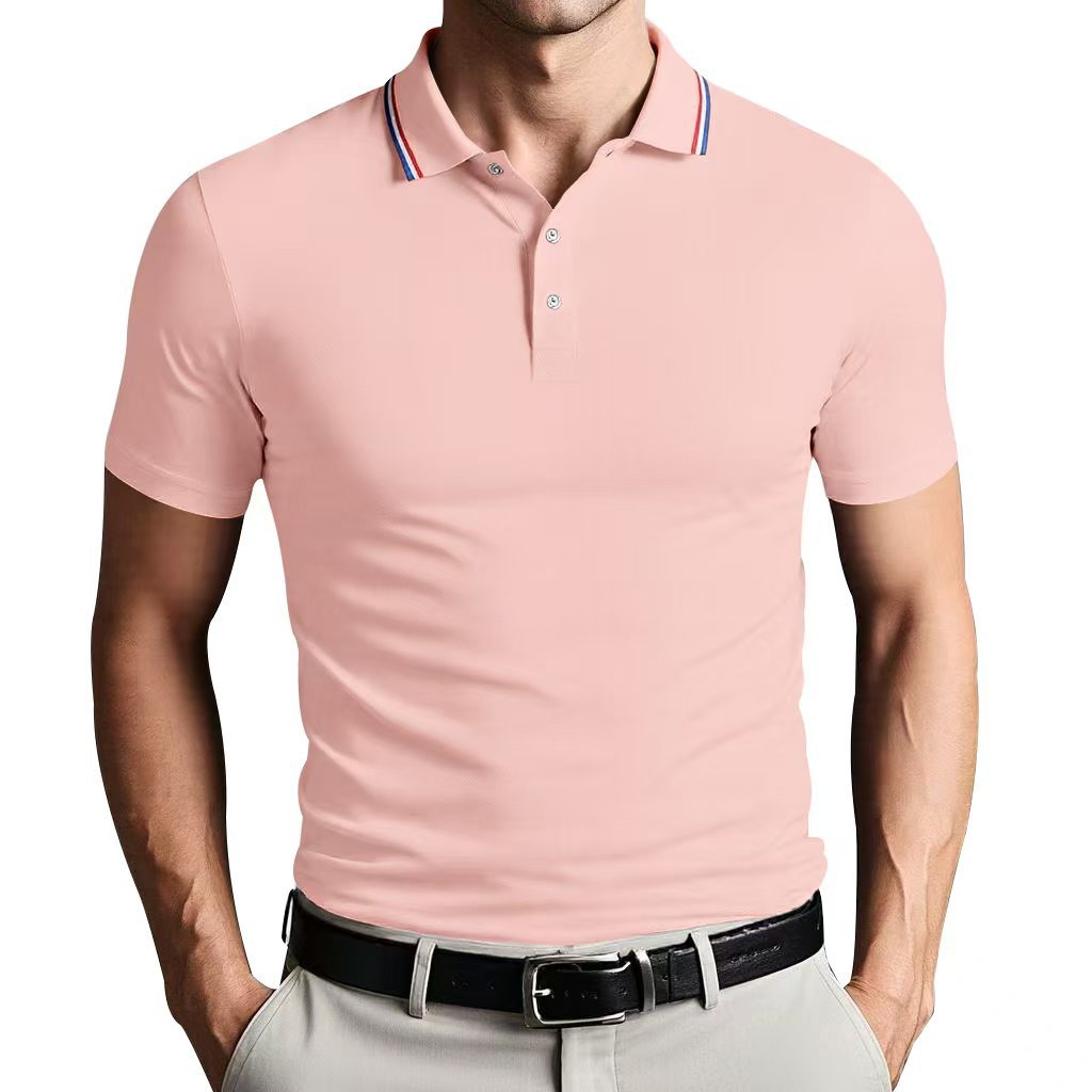 Herren Poloshirt Kragen Kontrastfarbe Modern Slimfit - BerlinGlamour