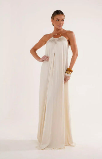 Langes Abendkleid mit Halsband Elegant