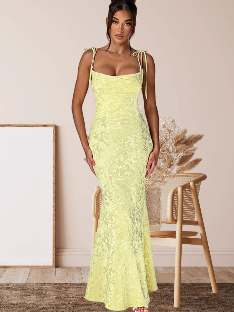 Elegantes Abendkleid Damen Langarm Floral Mit Rückenausschnitt