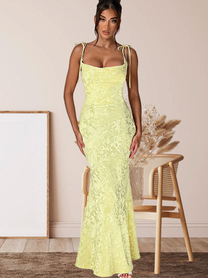 Elegantes Abendkleid Damen Langarm Floral Mit Rückenausschnitt
