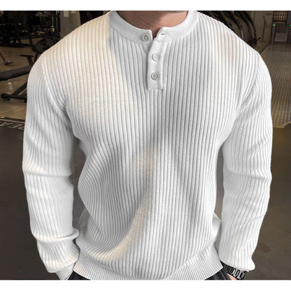 Herren Pullover Langarm mit Strickmuster Modern