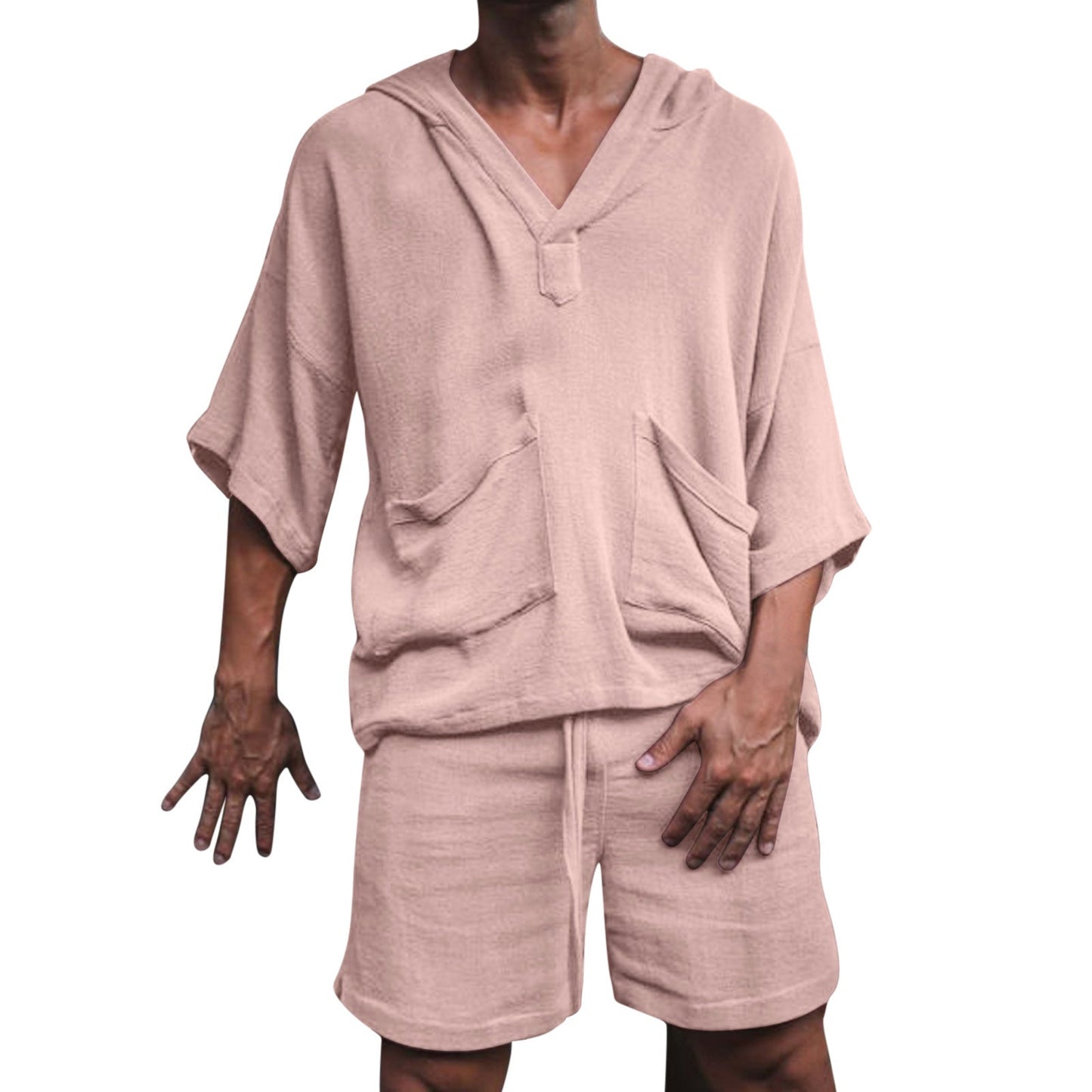Herren Pullover Kapuzenpullover Locker mit Seitentaschen Lässig