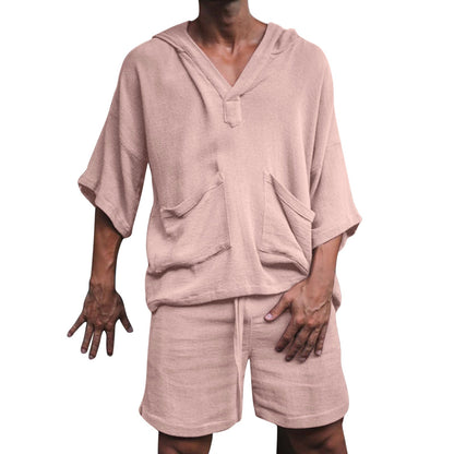 Herren Pullover Kapuzenpullover Locker mit Seitentaschen Lässig