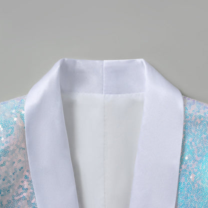 Glamour Blazer Herren Pailletten Jackett Elegant