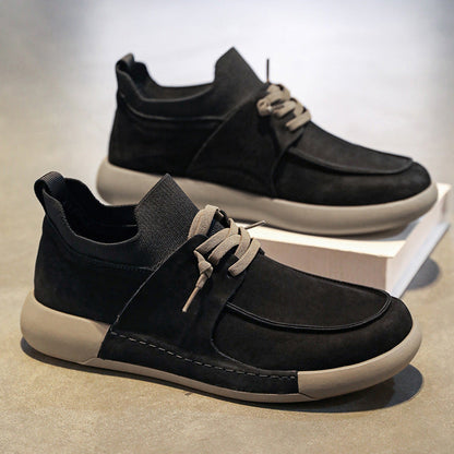 Damen Sneaker Weich Nubukleder Elastisch Bequem - BerlinGlamour