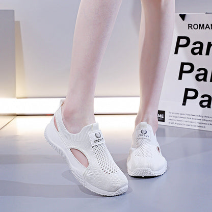 Damen Laufschuhe Atmungsaktiv mit elastischem Strickdesign und rutschfester Sohle