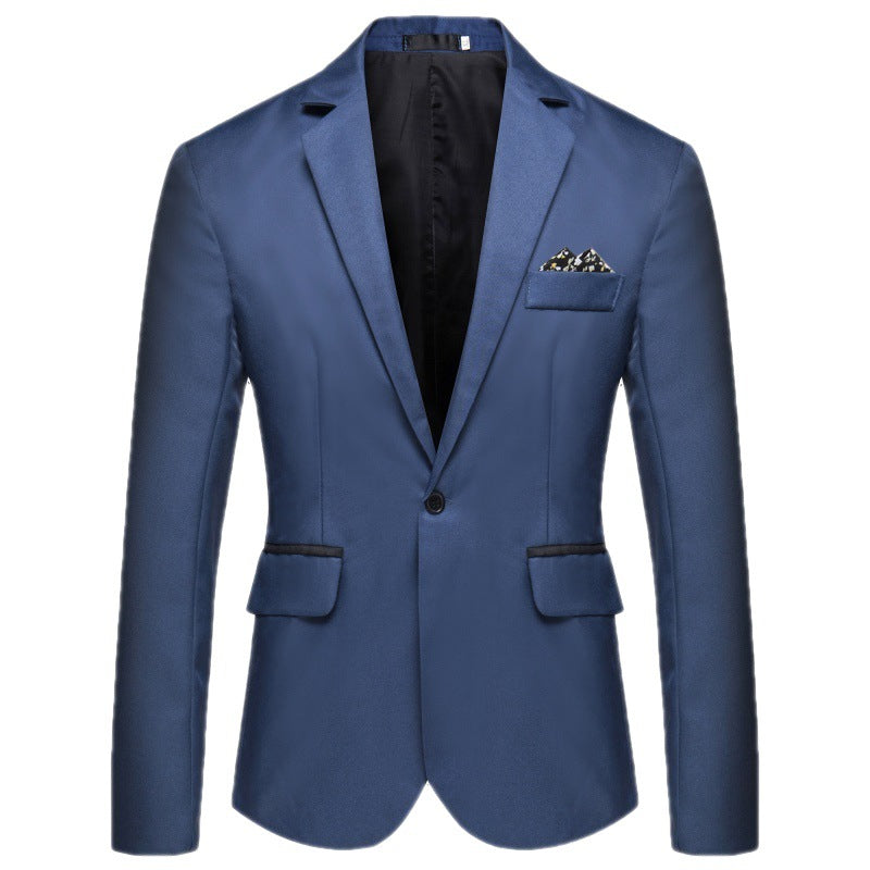 Herren Blazer Elegant Seide Optik Knopf Schließung Modern