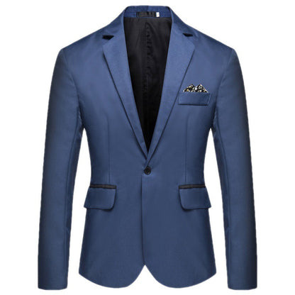 Herren Blazer Elegant Seide Optik Knopf Schließung Modern