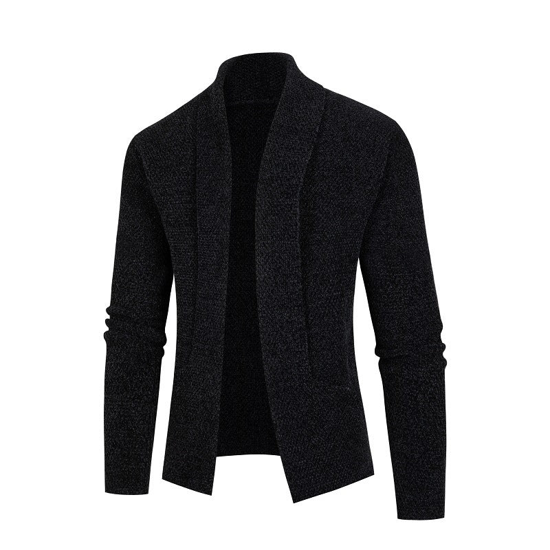 Herren Strickjacke Modern Schalkragen Feinripp - BerlinGlamour