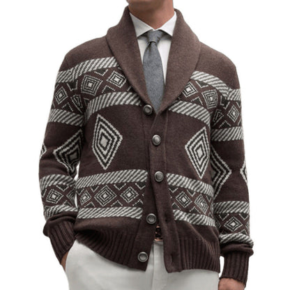 Herren Strickjacke Modern Grafik Muster Klassisch