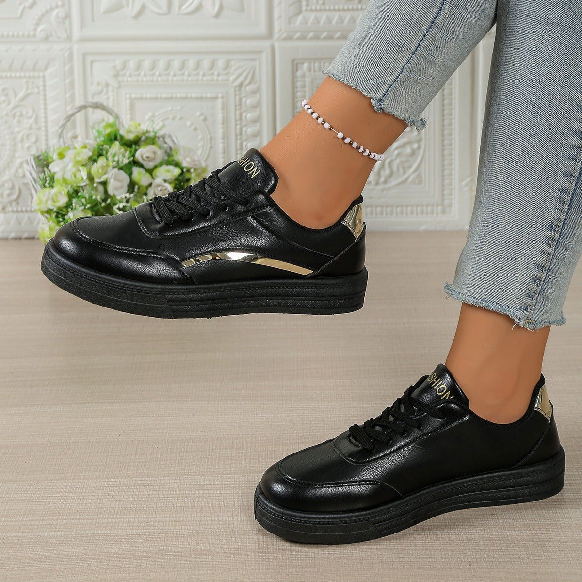 Damen Sneaker Metallisch Glitzernd Heidi Style - BerlinGlamour
