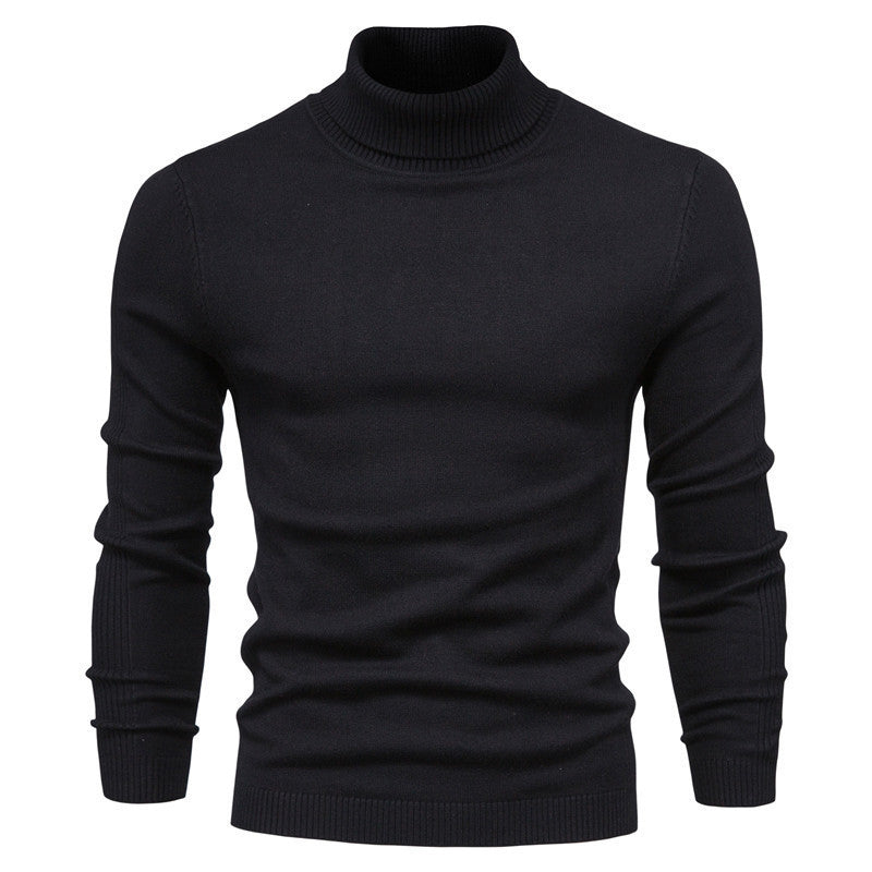Herren Rollkragenpullover Merinowolle Weich Modern