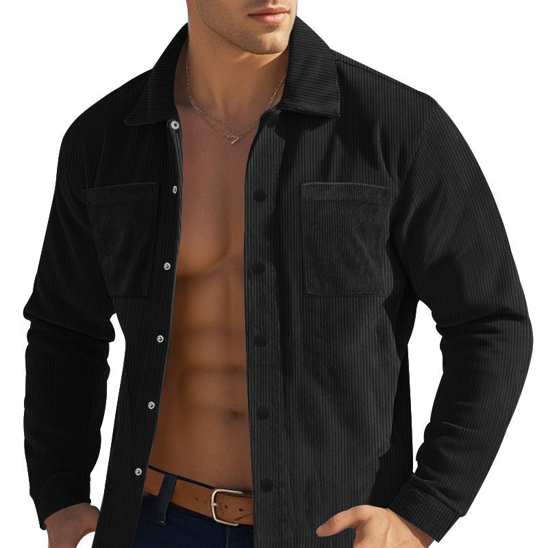 Herren Cordhose Hemden Bequem Rippstrick