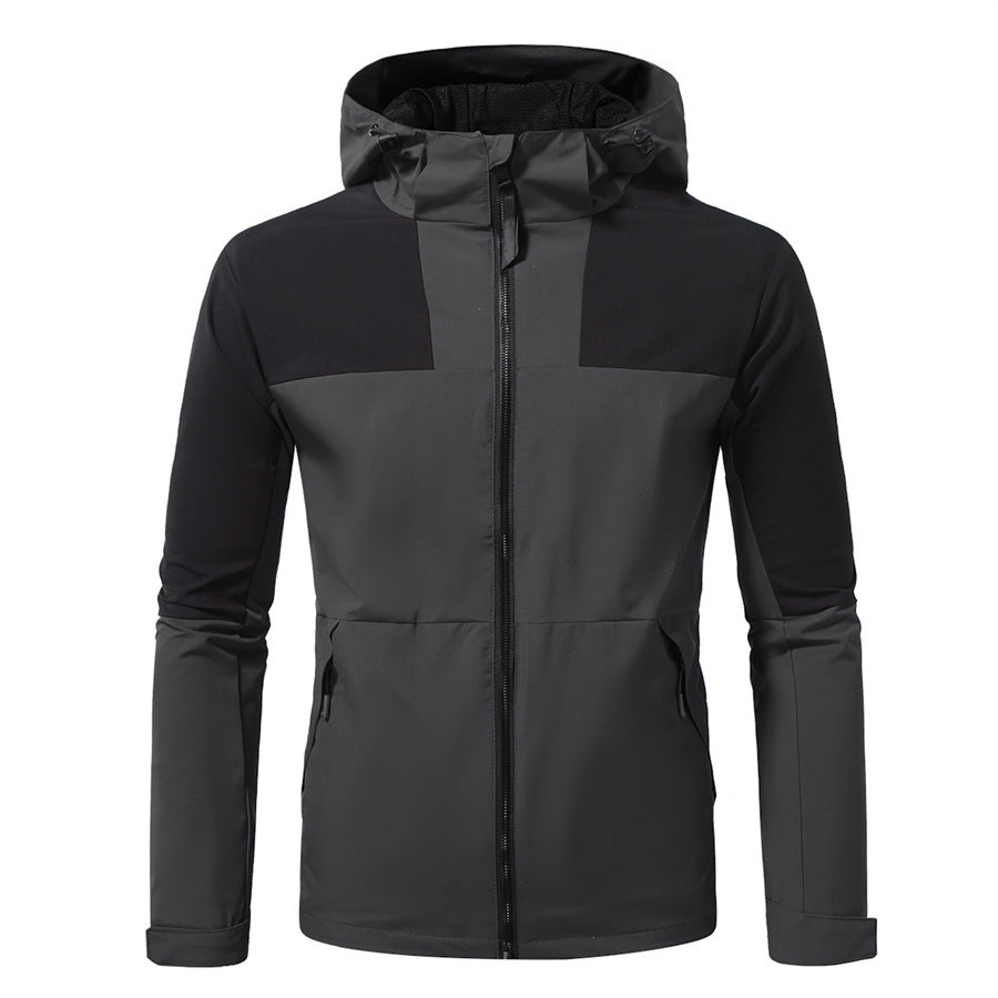 Herren Outdoor-Jacke Wasserdicht mit Verstellbarem Kapuzenbereich