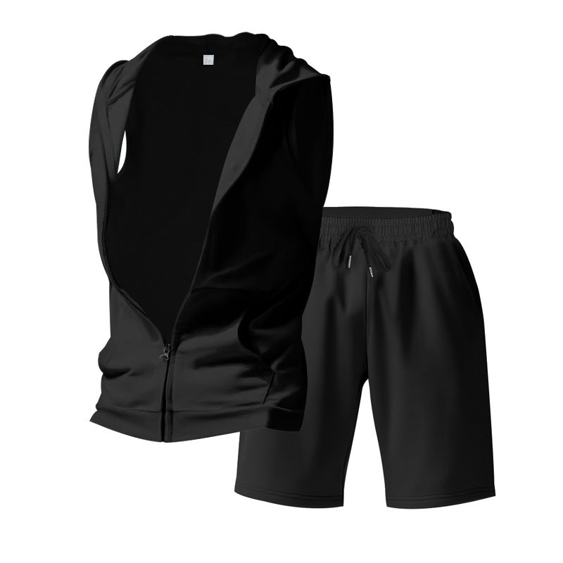 Herren Sportset Hoodie Shorts Funktionsshirt