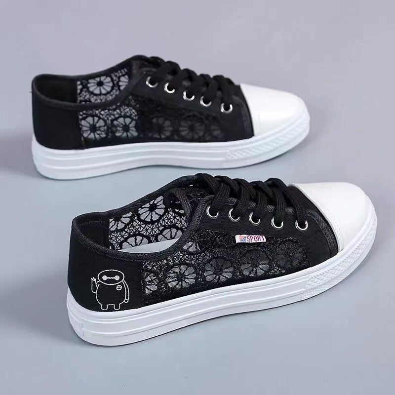 Damen Sneaker Spitze Elegant Atmungsaktiv