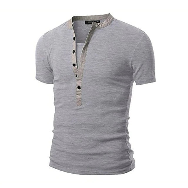 Herren Kurzarm-Shirt Modern mit Knöpfen Slim Fit - BerlinGlamour