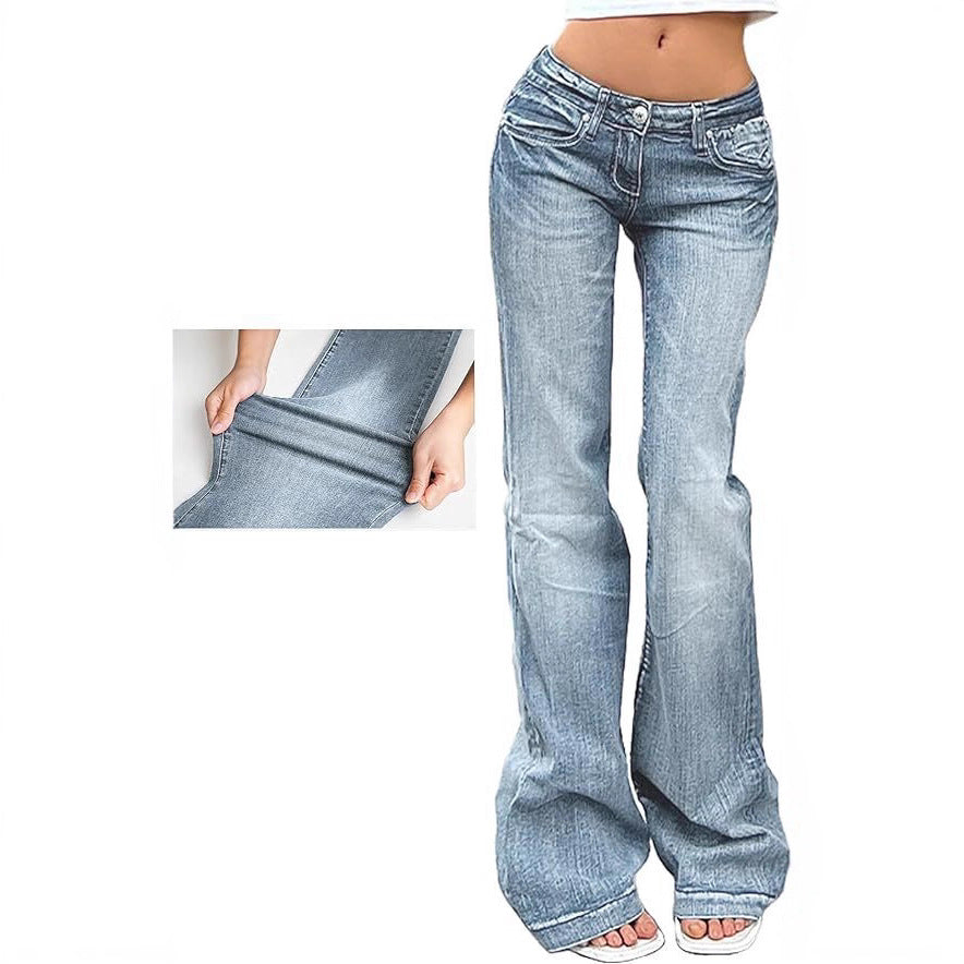 Damen Highwaist Jeans Stretch Flared Bequem