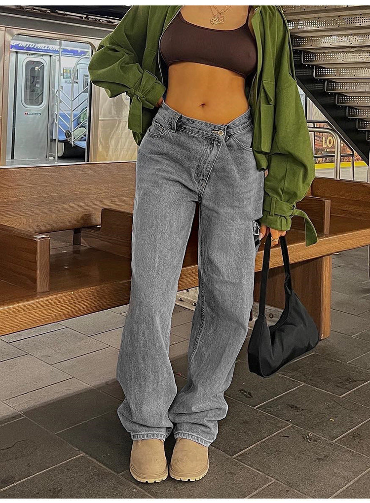 Bequeme Damen Jeans Weite Passform Lässig