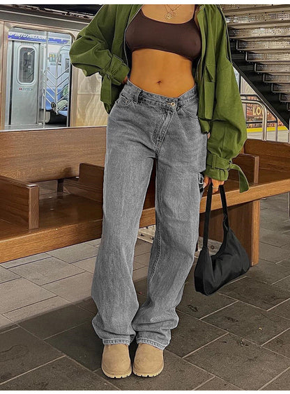 Bequeme Damen Jeans Weite Passform Lässig
