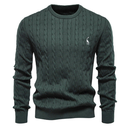 Herren Strickpullover Zopfmuster Rundhals Modern