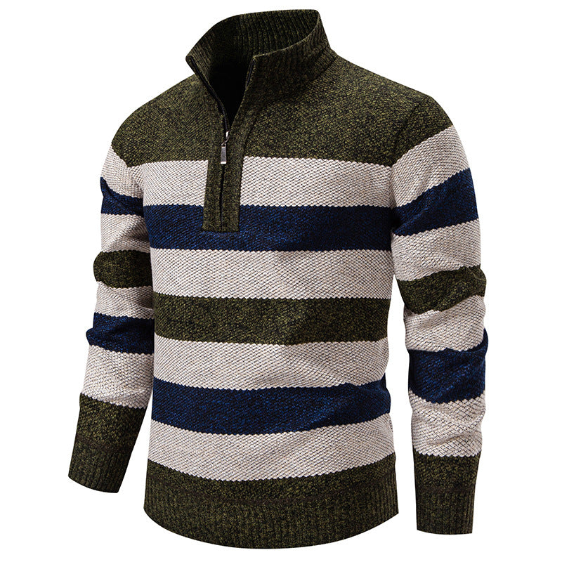 Herren Strickpullover Modern mit Kontraststreifen
