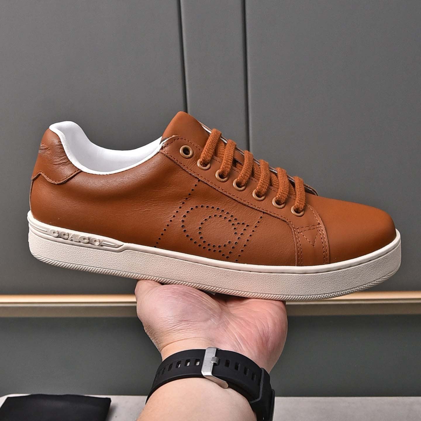 Damen Sneaker Leder Schwarz Atmungsaktiv Rutschfest