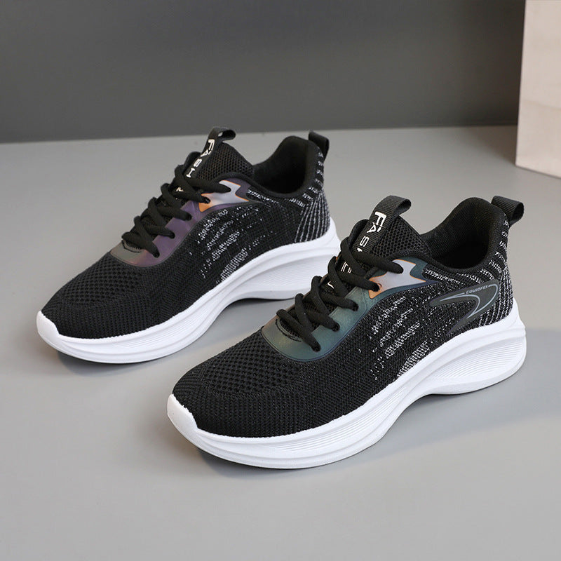 Damen Sneaker Atmungsaktiv Mit Dämpfung Schwarz